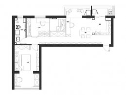 原木风格78平米两居室装修效果图